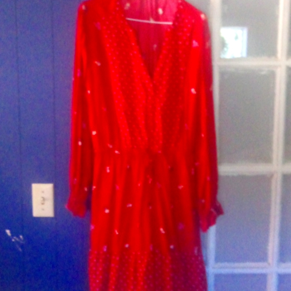 Dress red floral